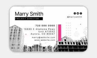 Pink Real Estate Business Cards Back Rounded